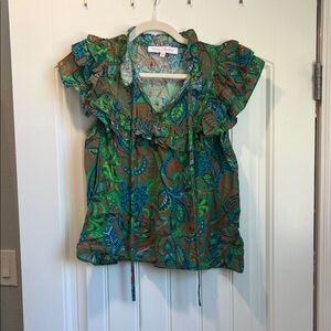 Colorful Ruffled Blouse